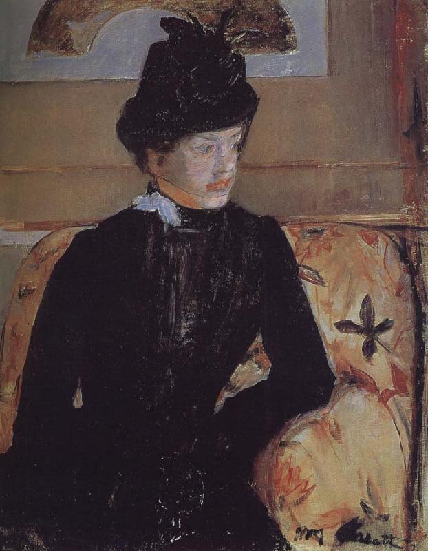 Mary Cassatt The young girl in the black oil painting image